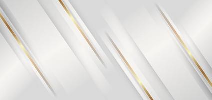 Abstract 3d elegant template white background with gold lines diagonal and copy space for text. Luxury style. vector