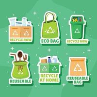 Recycling At Home Sticker Concept vector