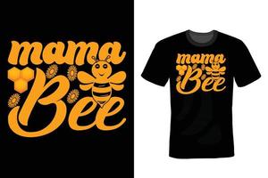 diseño de camiseta de abeja, vintage, tipografía vector