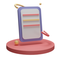 3d Illustration Object icon document Can be used for web, app, info graphic, etc png