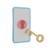 3D-Illustration Objektsymbol Smartphone-Sicherheit kann für Web, App, Infografik usw. verwendet werden png