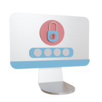 3d Illustration Object icon computer password security Can be used for web, app, info graphic, etc png