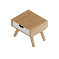 armário de mesa de madeira de ícone de objeto de ilustração 3d png