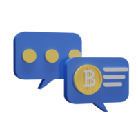 illustrazione 3d icona oggetto bit coin chat può essere utilizzata per web, app, grafica informativa, ecc png