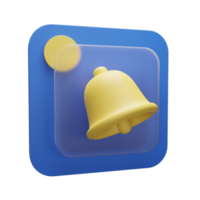 La campana de icono de objeto de ilustración 3d se puede utilizar para web, aplicación, gráfico de información, etc. png