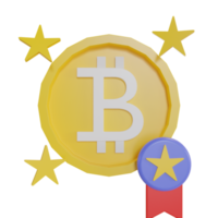 3D Illustration object icon bitcoin png