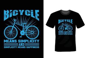 diseño de camiseta de cita de bicicleta, vintage, tipografía