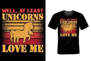 Unicorn T shirt design, vintage, typography vector