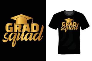 diseño de camiseta de graduación, vintage, tipografía