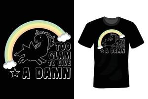 diseño de camiseta de unicornio, vintage, tipografía vector