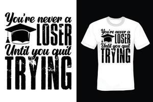 Graduation T shirt design, vintage, typography vector