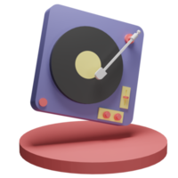 O jogador retro da música do ícone do objeto da ilustração 3d pode ser usado para web, app, gráfico da informação, etc. png