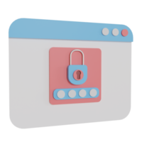 3d Illustration Object icon security password Can be used for web, app, info graphic, etc png