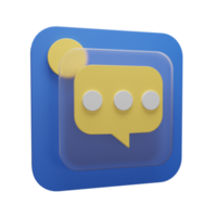 Illustrazione 3D icona oggetto La chat può essere utilizzata per il Web, l'app, la grafica informativa, ecc png
