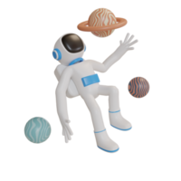 3D Illustration object character astronaut png