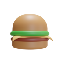 L'icona dell'oggetto dell'illustrazione 3d burger può essere utilizzata per il web, l'app, la grafica informativa, ecc png