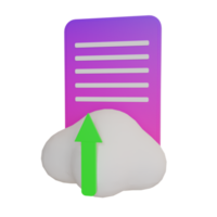 3D-Illustrationsobjekt-Icon-Upload-Datei kann für Web, App, Infografik usw. verwendet werden png