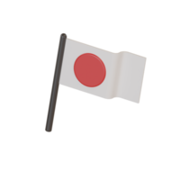 bandeira japonesa do ícone do objeto da ilustração 3d png