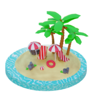 3d ilustración objeto verano png