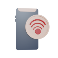 illustrazione 3d icona oggetto telefono cellulare wifi png