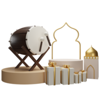 O pódio do ramadan do objeto de ilustração 3d pode ser usado para web, aplicativo, gráfico de informações, etc. png