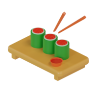 sushi de ícone de objeto de ilustração 3D png