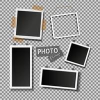 Set of vector photo frames of various sizes and shapes