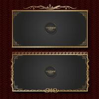 vintage background with gold patterned ornament frame, vector illustration