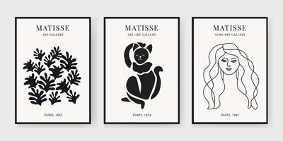 Abstract Matisse Art Set, Aesthetic Modern Art, Minimalist Art, Illustration, Vector, Poster, Postcard. A set of abstract fashion creative art.