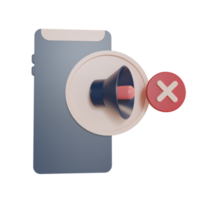 illustrazione 3d icona oggetto silenzio del telefono cellulare png
