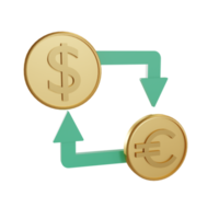 3D-Illustration Objektsymbol Geldwechsel kann für Web, App, Infografik usw. verwendet werden png