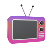 La televisione dell'icona dell'oggetto dell'illustrazione 3d può essere utilizzata per il web, l'app, la grafica informativa, ecc png