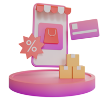 3D-Illustration Objektsymbol Discount-Shop png