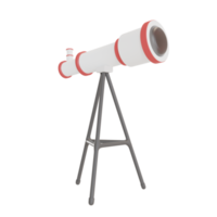 El telescopio de icono de objeto de ilustración 3d se puede utilizar para web, aplicación, gráfico de información, etc. png