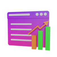 3D-Illustrationsobjektsymbol-Datengrafiken können für Web, App, Infografik usw. verwendet werden png