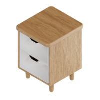 3D-Illustration Objektsymbol Schreibtischschrank aus Holz png