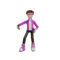 metaverso de personagem de objeto de ilustração 3D png