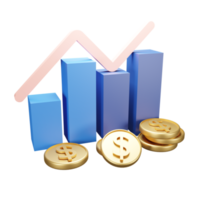 3D-illustrationsikonstatistik kan användas app, webb, infografik, etc png