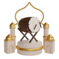 3D-illustrationsobjekt ramadan podium kan användas för webb, app, infografik, etc png