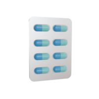 3D illustratie object pictogram gezondheidszorg, capsules geneeskunde kan worden gebruikt voor web, app, info graphic, enz png