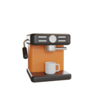 máquina de café de ícone de objeto de ilustração 3D png