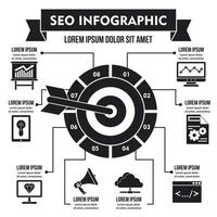 concepto de infografía seo, estilo simple vector