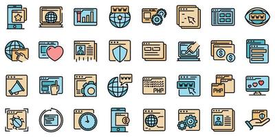 Browser icons set vector flat