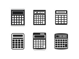 conjunto de iconos de calculadora, estilo simple vector