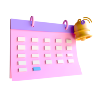 3d rendering Calendar assignment icon, monthly planning schedule, day month year time concept. png