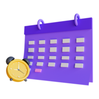 3d rendering Calendar assignment icon, monthly planning schedule, day month year time concept. png