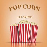 Popcorn flavors concept background, realistic style vector