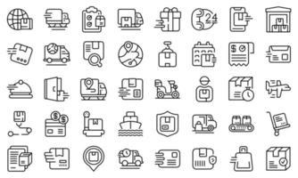 Fast shipping icons set outline vector. Car business vector