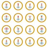 Stress icons circle vector