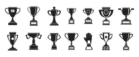 Trophy cup icon set, simple style vector